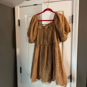 Puff Sleeve Ruffled Mini Dress